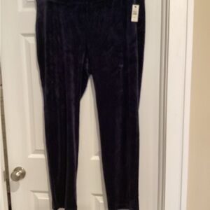 Velour pants, midnight blue, with tags